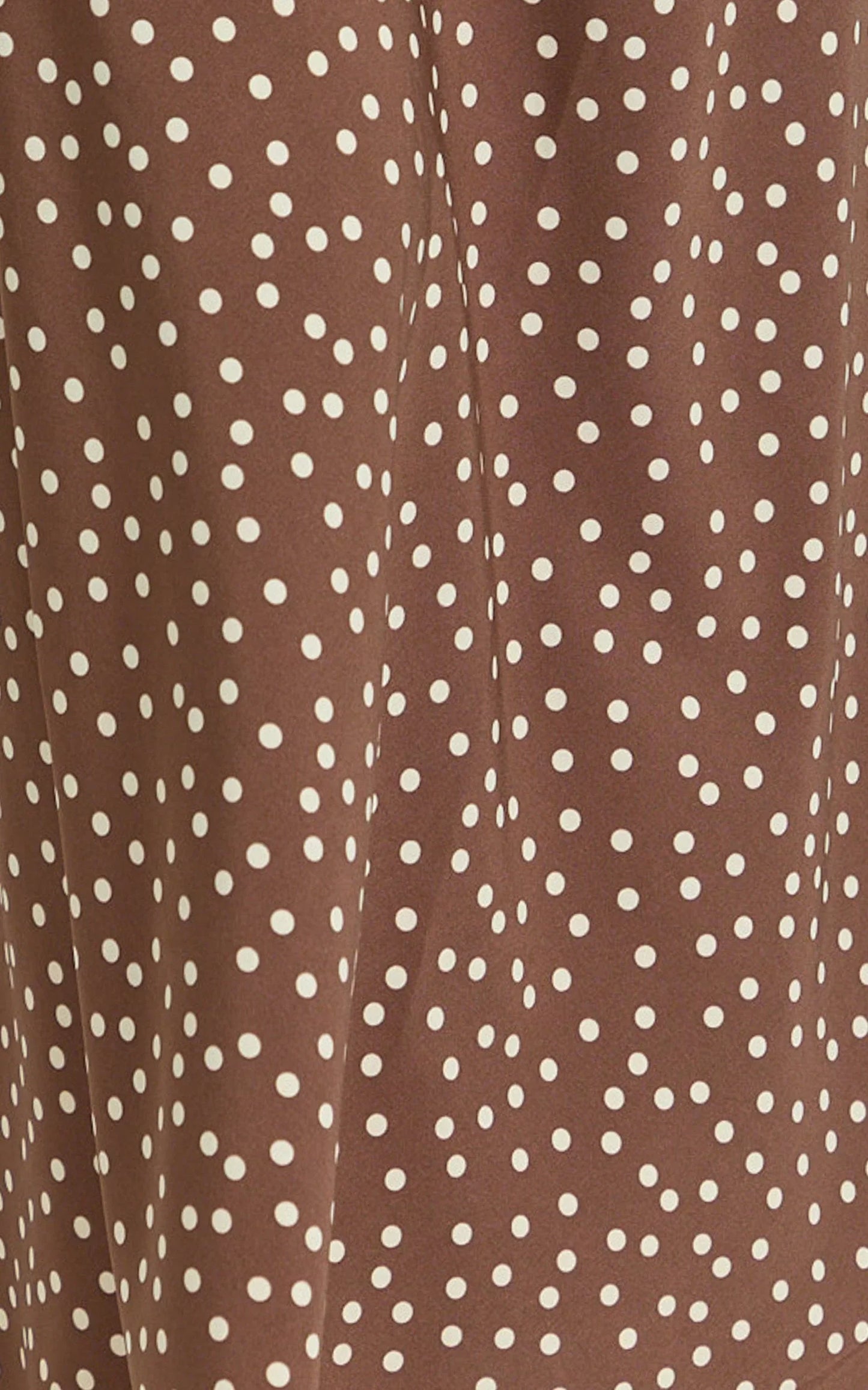 Ruby Maxi Skirt - High Waisted Bias Cut Skirt in Chocolate Polka Dot
