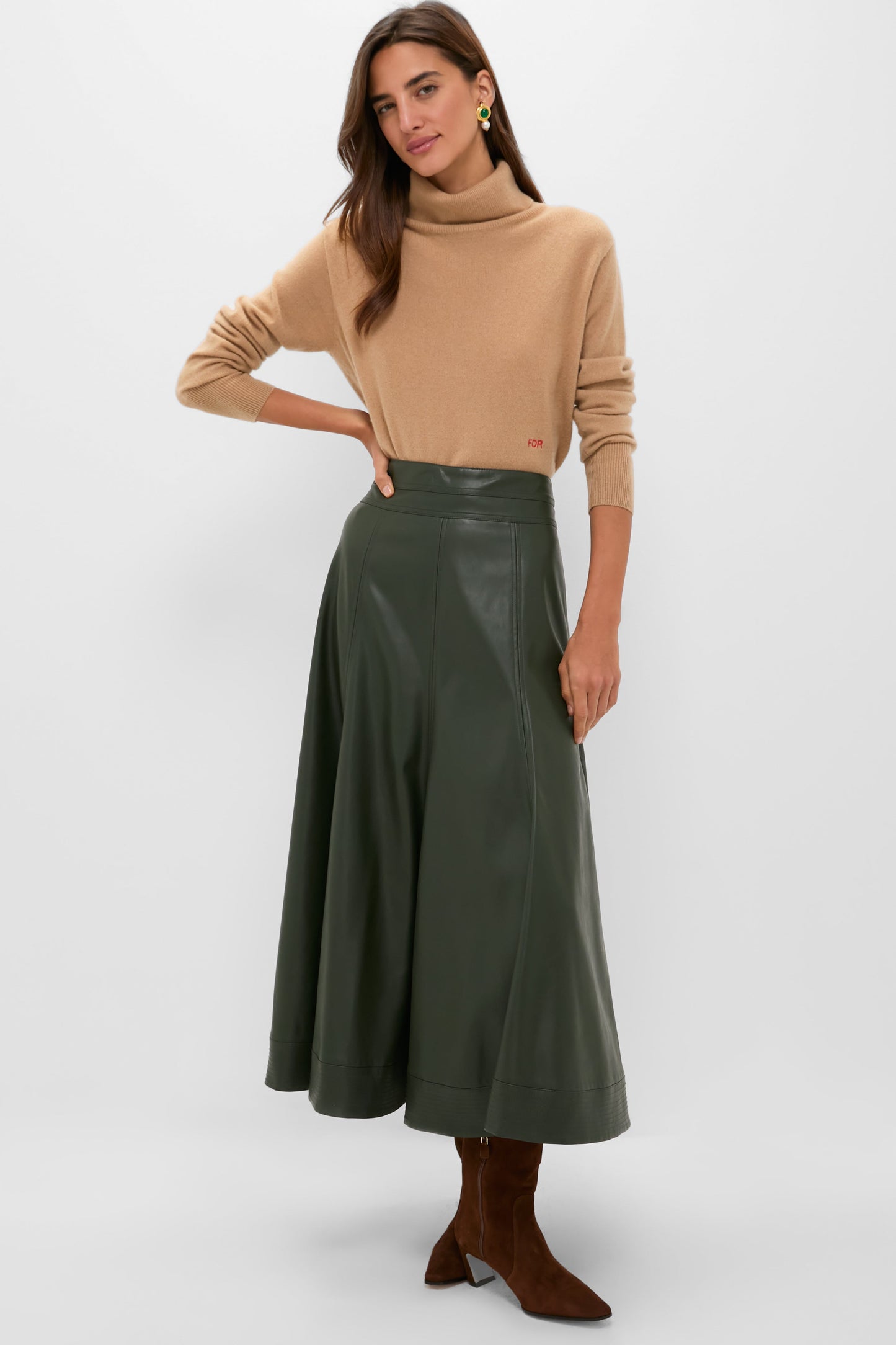 Camel Cashmere Turtleneck Sweater