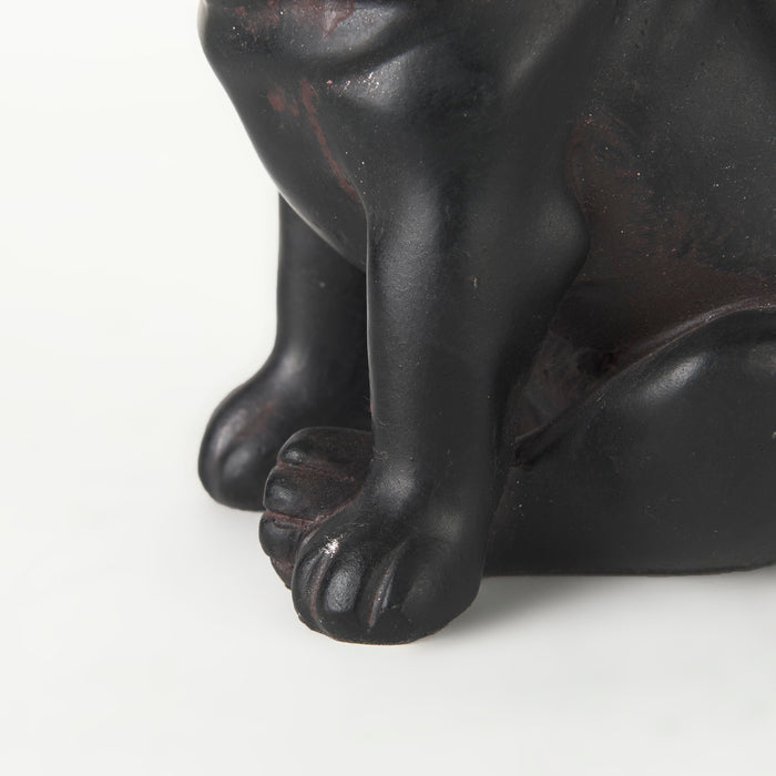 Cadence 4L x 5W Black Resin Pug Dog