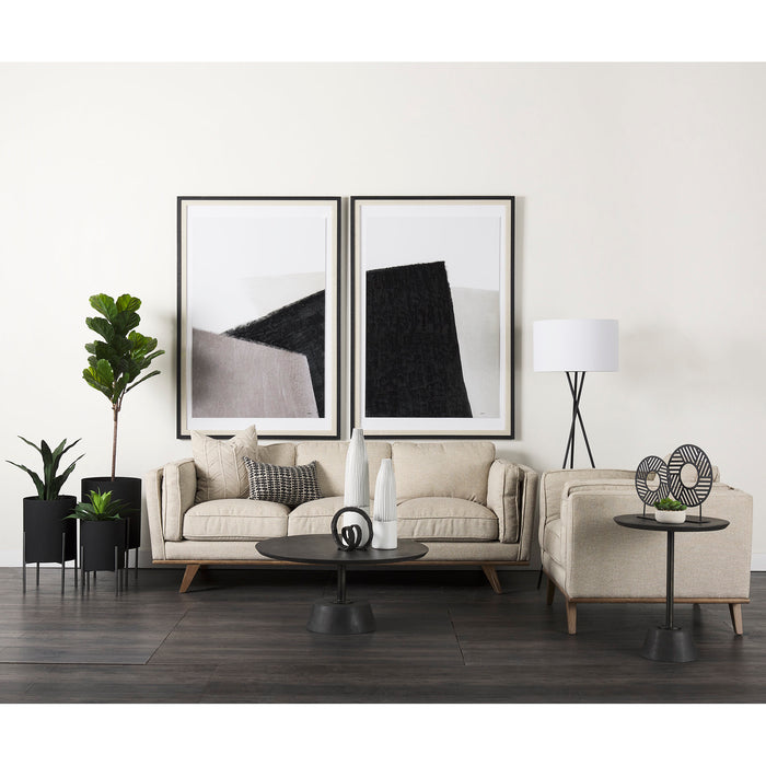 Micra 9.1L x 2.6W x 10.9H Matte Black Metal Decorative Object on a Stand
