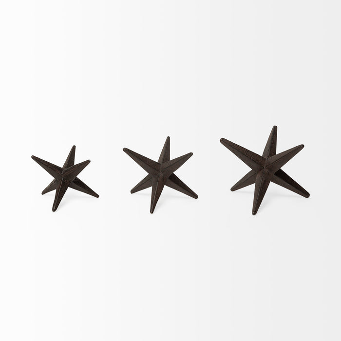 Rhea (Set of 3) Brown Cast Iron Small, Medium & Large Jacks