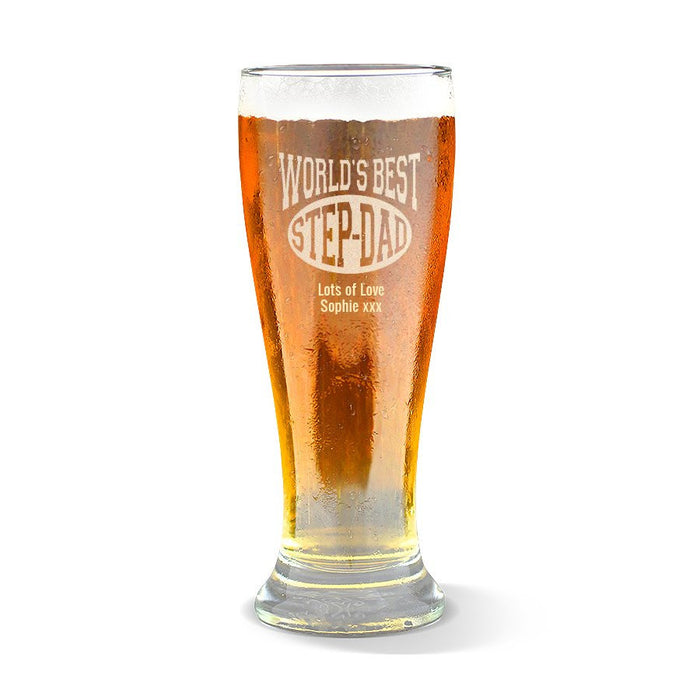 World's Best Step Dad Premium 285ml Beer Glass