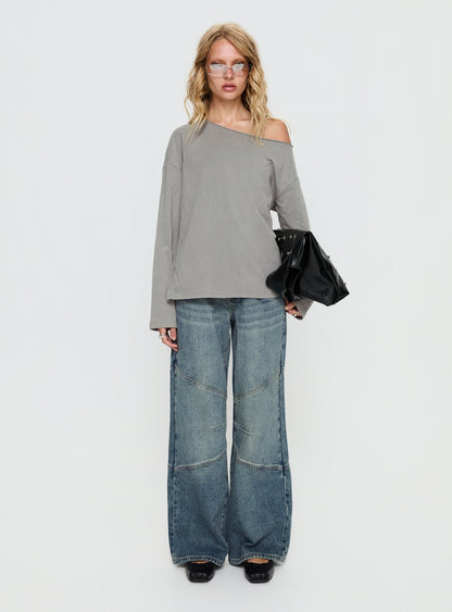 Atmosphere Mid Rise Straight Leg Jeans Antique Wash