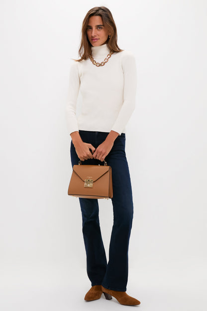 Caramel Peggy Top Handle Satchel Bag