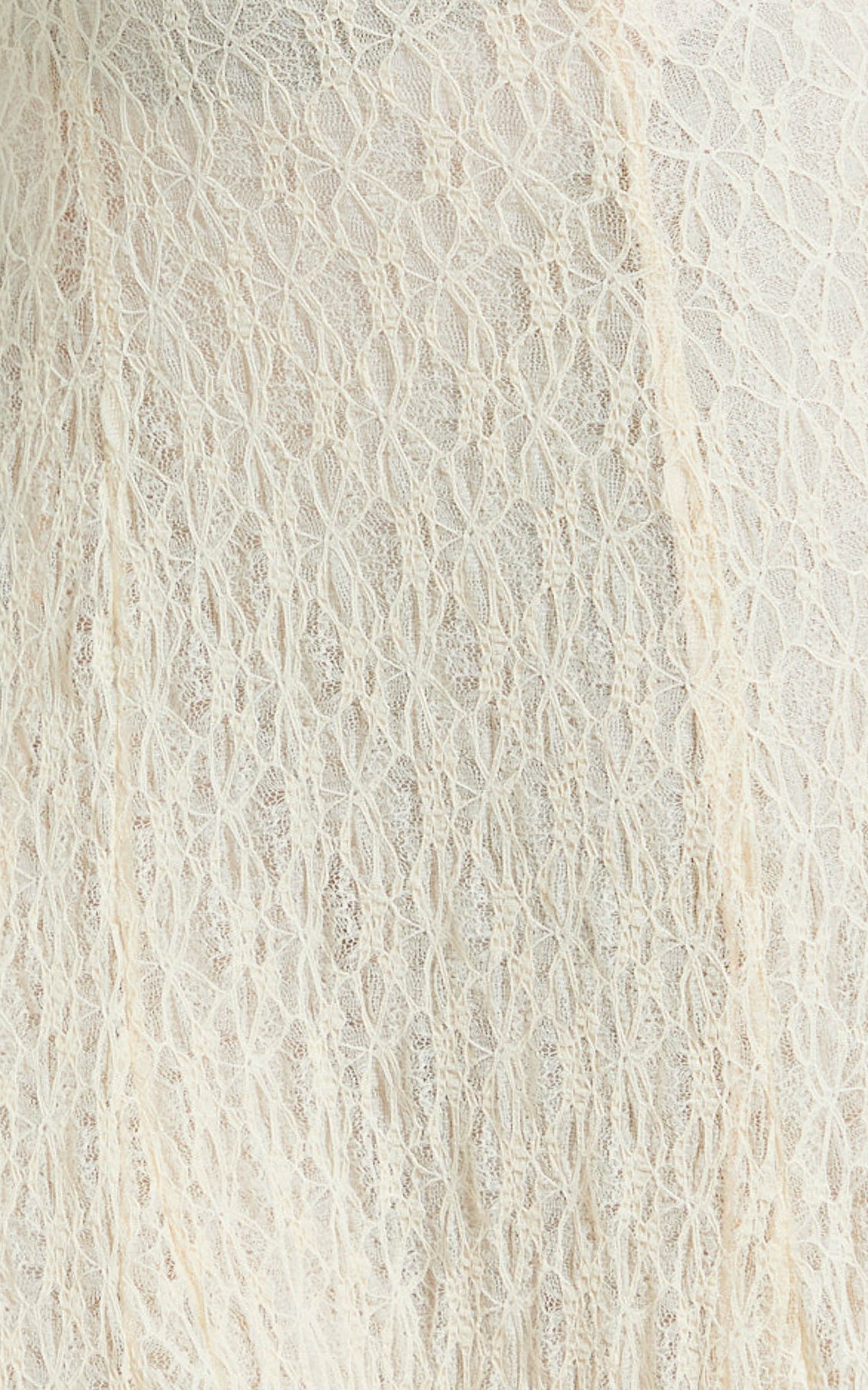 Rhea Maxi Dress - Lace Ruffle Halter A Line Godet Dress in Cream