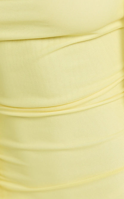 Rosha Maxi Dress - Ruffle Strap Dress in Butter