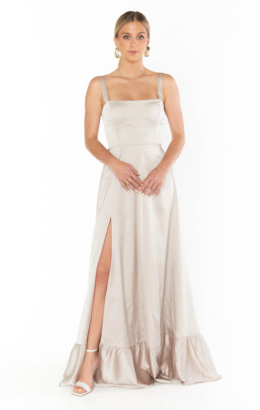 Clarissa Corset Dress ~ Show Me The Ring Luxe Satin
