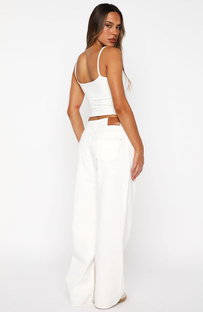Clarissa Low Rise Wide Leg Jeans Off White