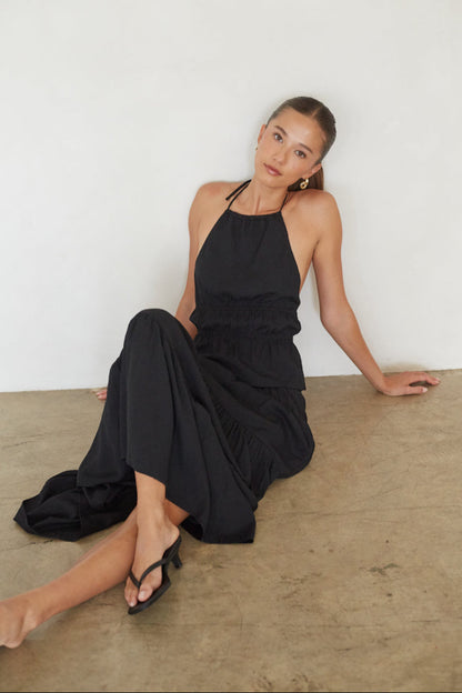 Hope Ruched Open Back Top