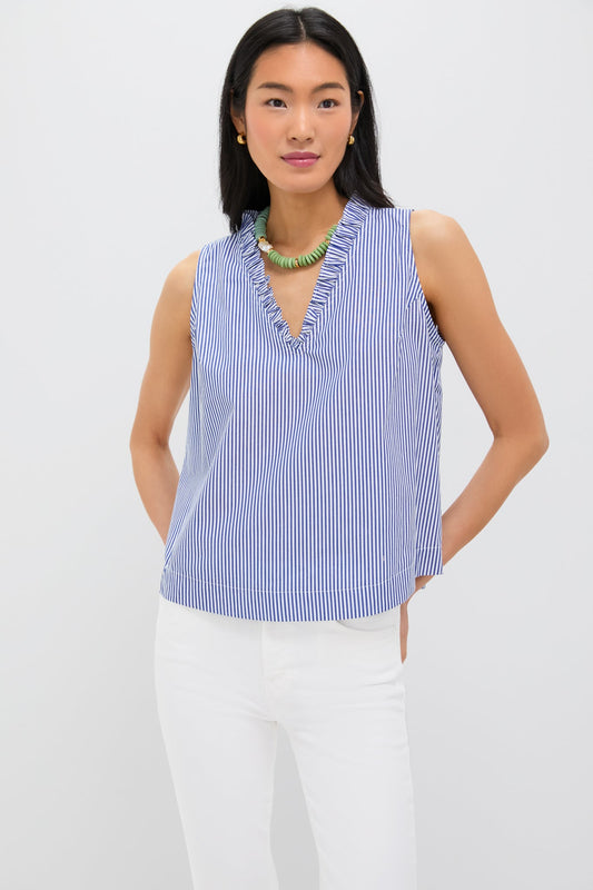 Blue Striped Veronica Top