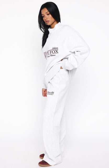 Standing My Ground Wide Leg Sweatpants Grey Marle
