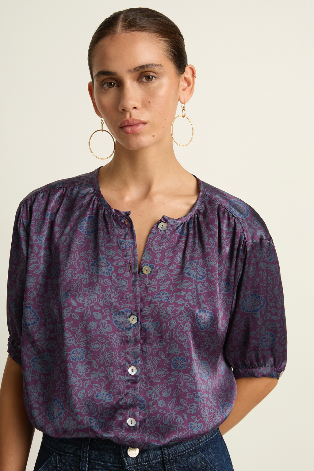 Natalie Martin Violet Top - Heritage Floral Amethyst
