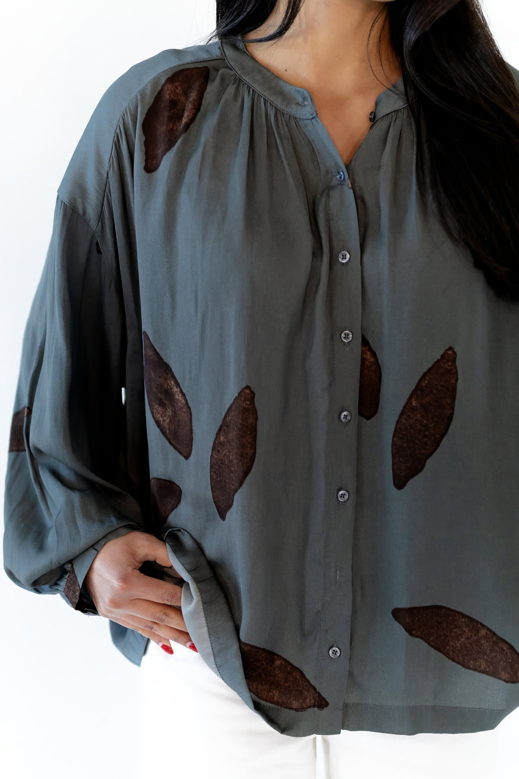Satin Texture Petal Blouse