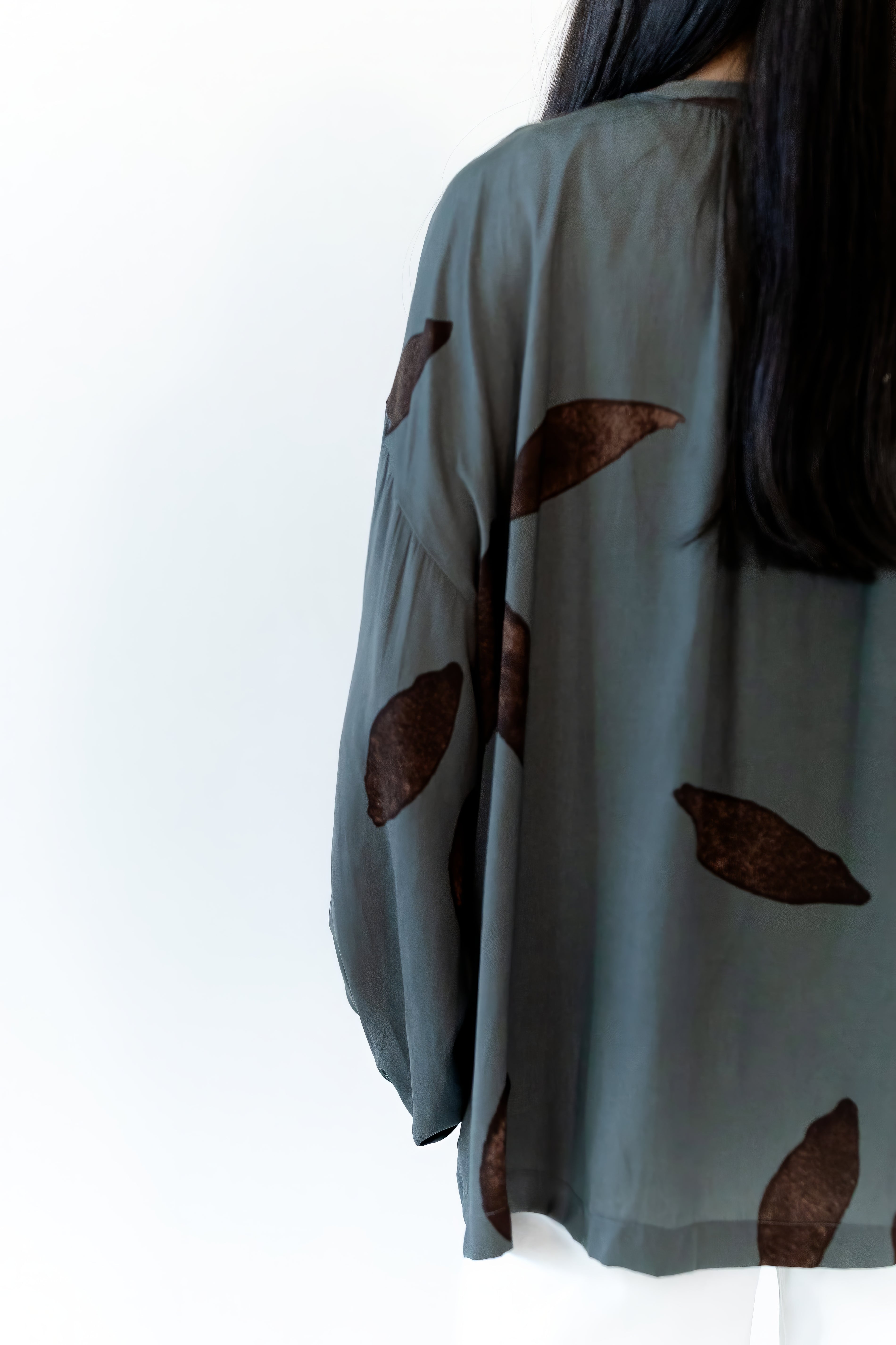 Satin Texture Petal Blouse