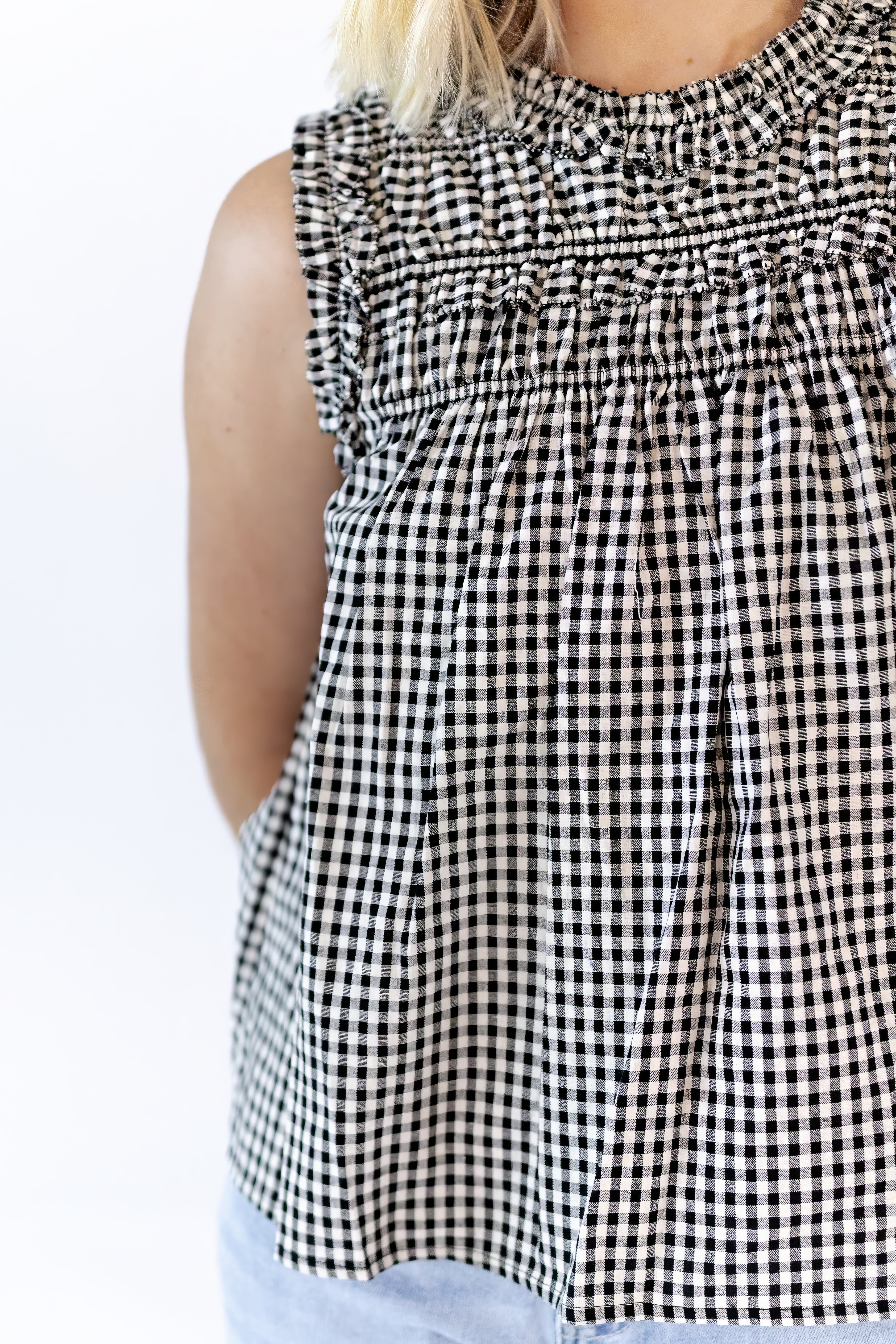 Johanna Gingham Ruffle Top