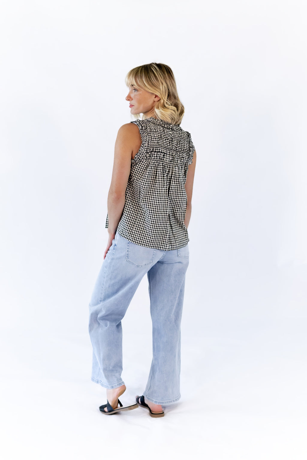 Johanna Gingham Ruffle Top