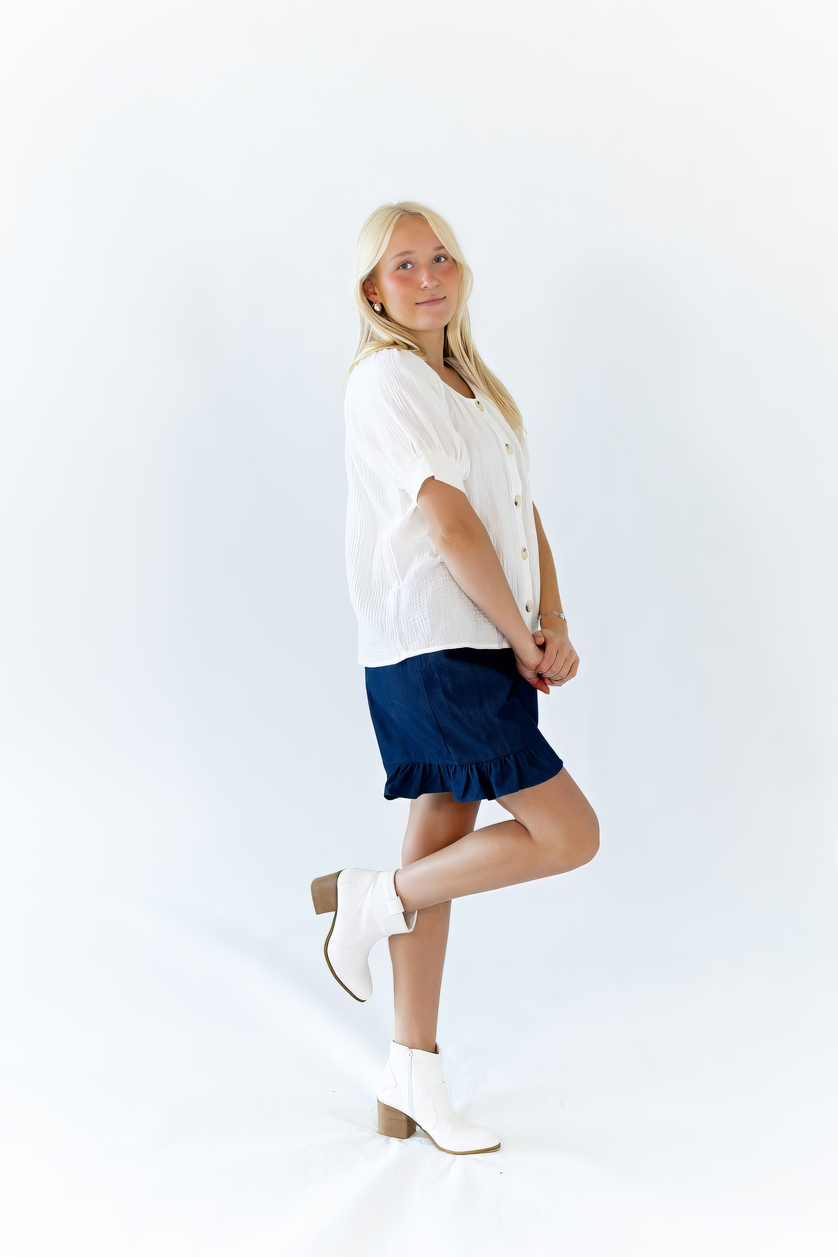 Halow Ruffled Denim Shorts