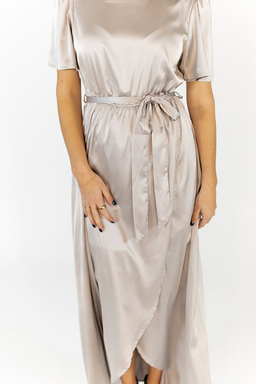 Moxie Satin Finish Maxi Dress