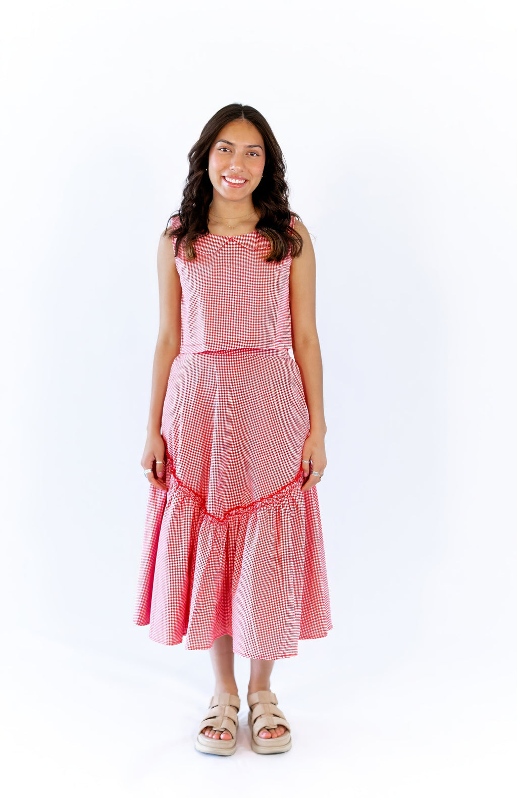 Leigh Gingham Skirt & Tank Set
