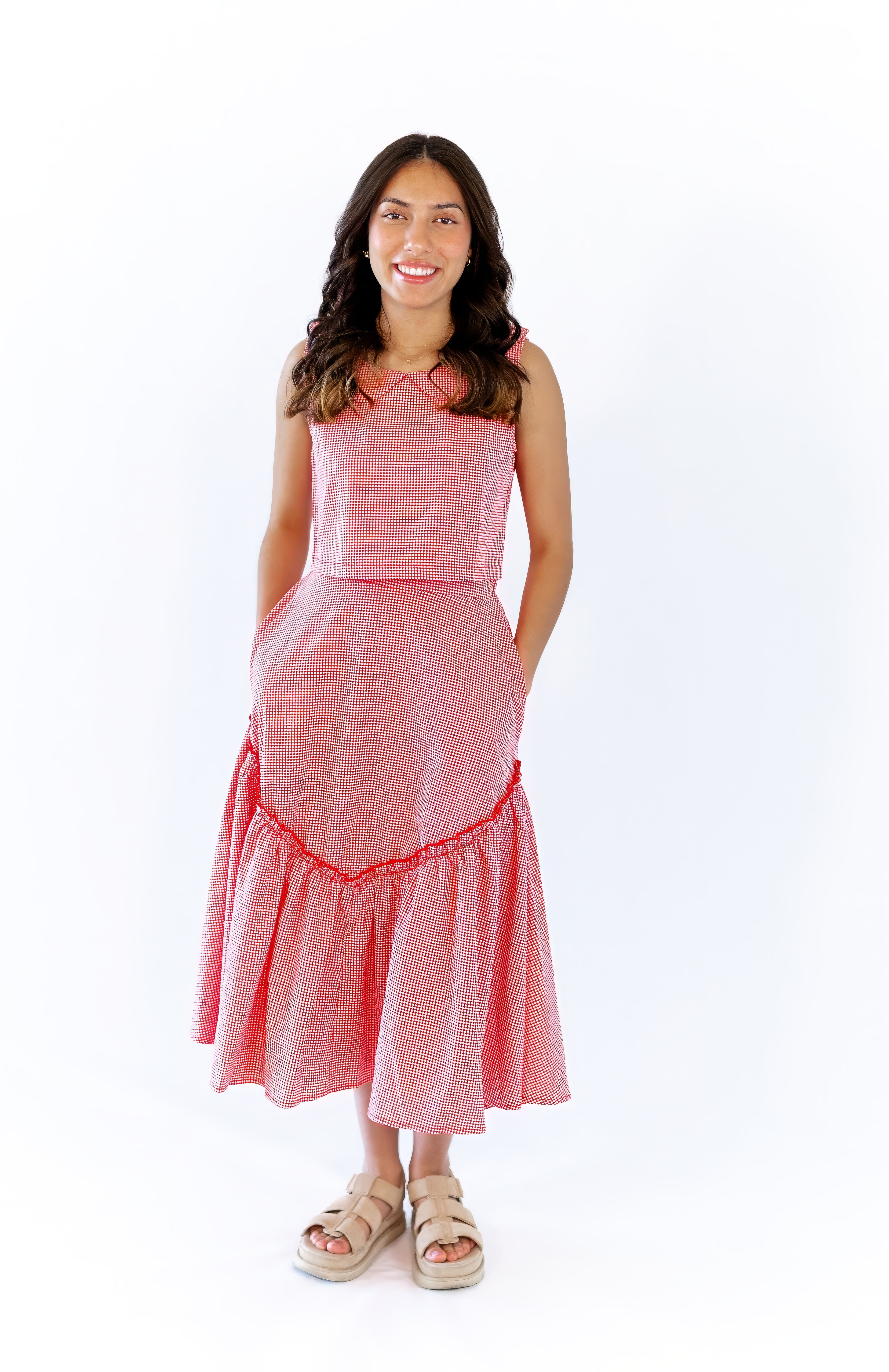 Leigh Gingham Skirt & Tank Set