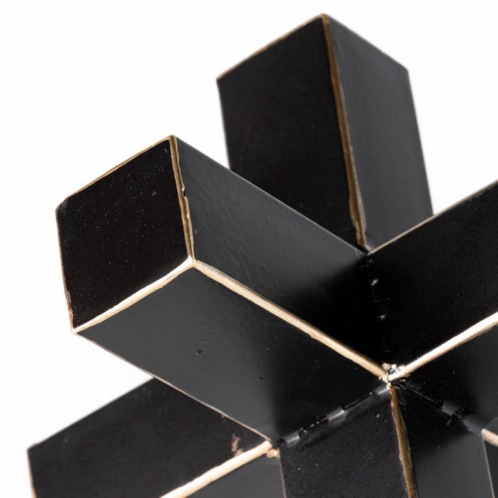Abel (Small) 8L x 7W Black Metal Jack W/ Gold Accents