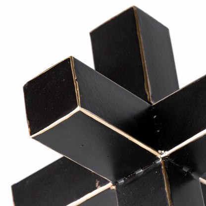 Abel (Small) 8L x 7W Black Metal Jack W/ Gold Accents