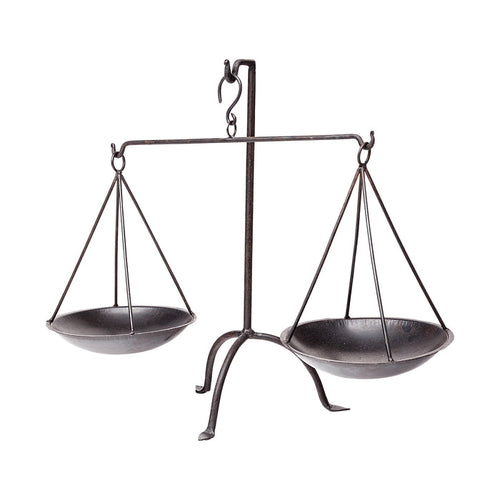 Adilah 16L x 10W Black Metal Vintage Inspired Weighing Scale