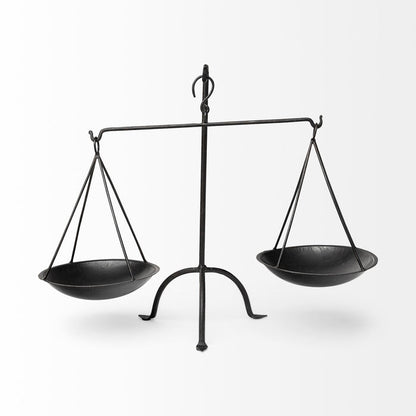 Adilah 16L x 10W Black Metal Vintage Inspired Weighing Scale