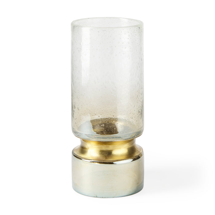 Adriatic I Small Brushed Gold Metal Glass Vase