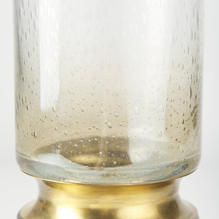 Adriatic I Small Brushed Gold Metal Glass Vase