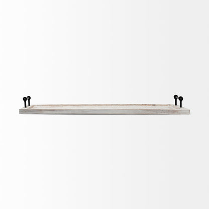 Alfred 35L x 16W Natural Wooden Herringbone Rectangular Tray