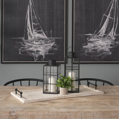 Alfred 35L x 16W Natural Wooden Herringbone Rectangular Tray