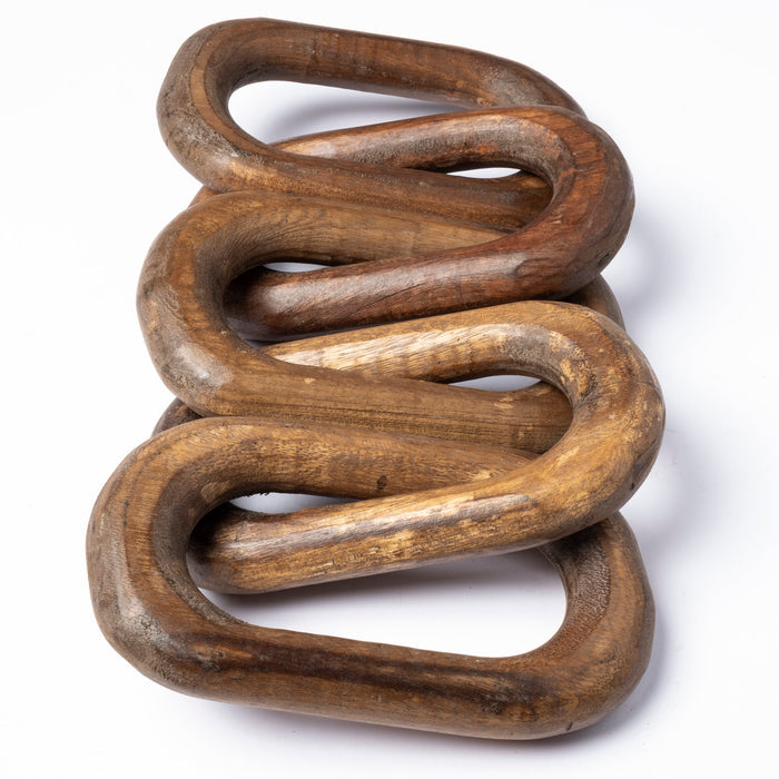 Alix 29L x 5W Brown Wooden Hand-Made 5 Link Chain