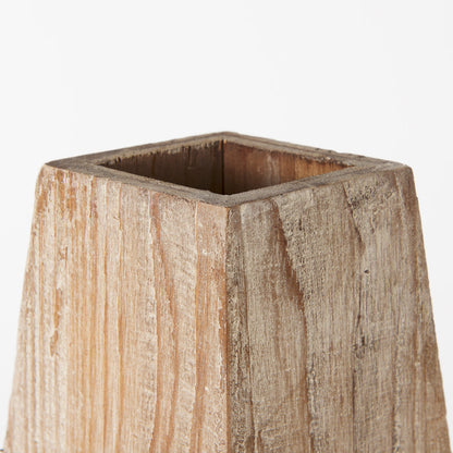 Allen II Small Natural Wooden Base Oval Vase