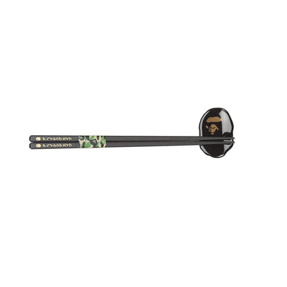 Ape Head Chopsticks & Chopsticks Rest - Black
