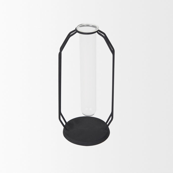 Aria 4.3L x 3.9W x 9.6H Metal and Glass Decorative Accent