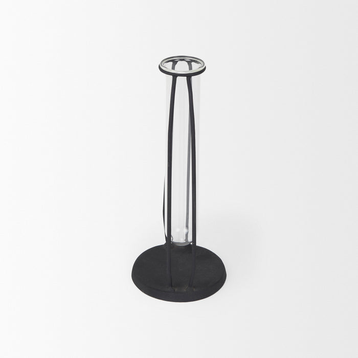 Aria 4.3L x 3.9W x 9.6H Metal and Glass Decorative Accent