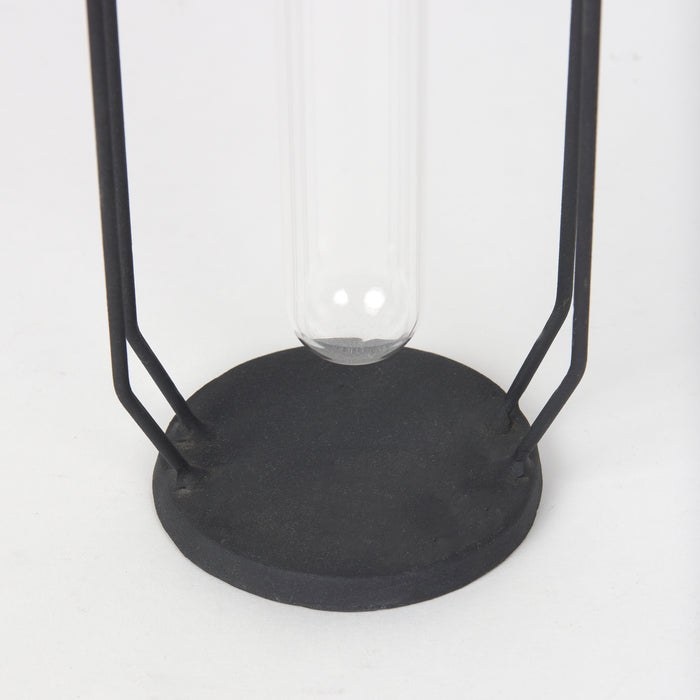 Aria 4.3L x 3.9W x 9.6H Metal and Glass Decorative Accent