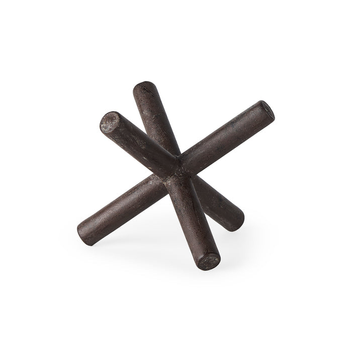 Astericks III (Small) 6L x 6W Brown Metal Decor Object