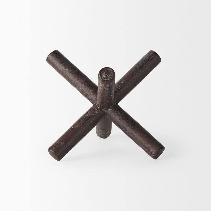 Astericks III (Small) 6L x 6W Brown Metal Decor Object