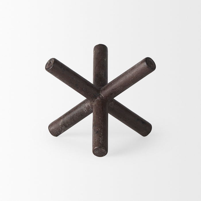 Astericks III (Small) 6L x 6W Brown Metal Decor Object