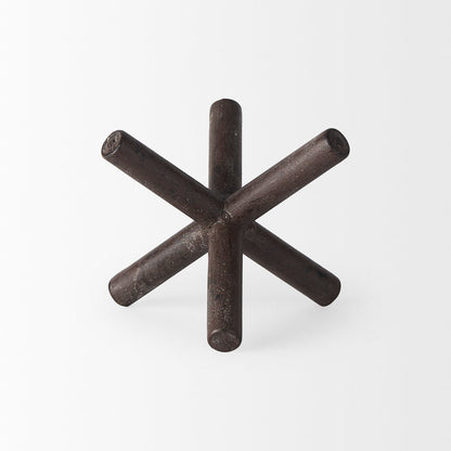 Astericks III (Small) 6L x 6W Brown Metal Decor Object