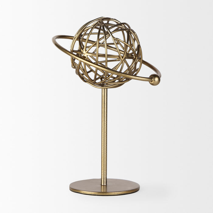 Atlas 10.0L x 8.0W x 12.0H Gold Metal Solar System Ornament
