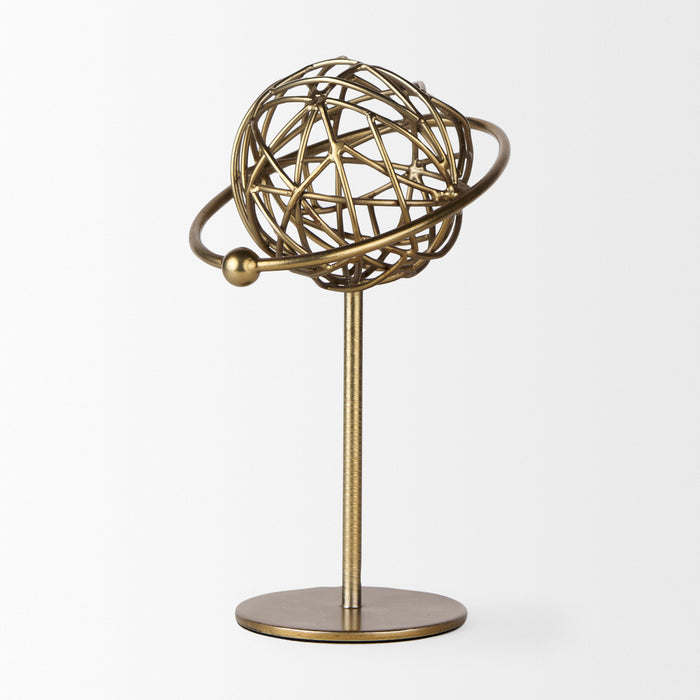 Atlas 10.0L x 8.0W x 12.0H Gold Metal Solar System Ornament