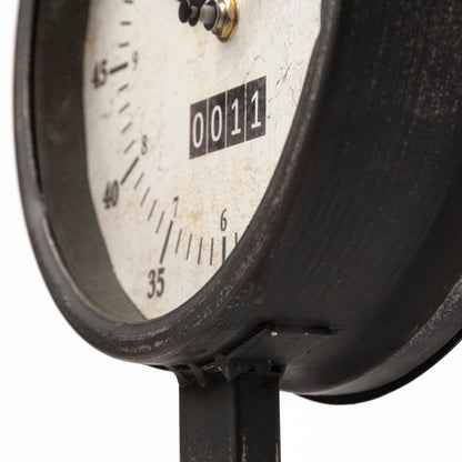 Attalack II Black Metal Round Face Table Clock