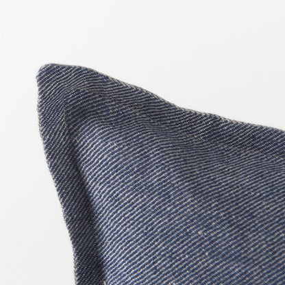 Aubrielle 14L x 26W Gray and Blue Fabric Color Blocked Decorative Pillow Cover
