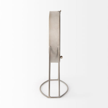 Aurus Matte Gray Metal Table Clock