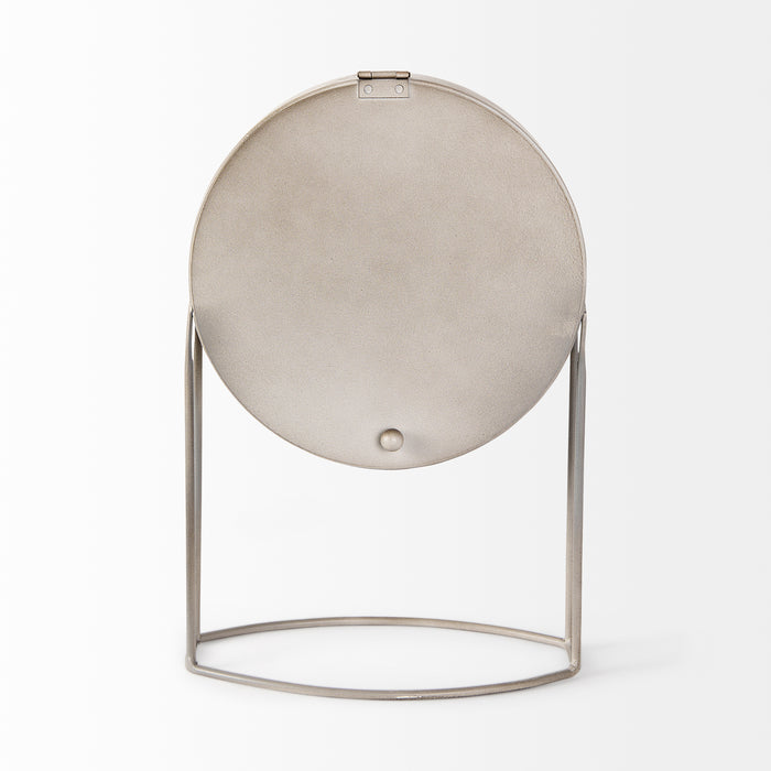 Aurus Matte Gray Metal Table Clock