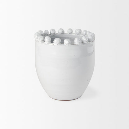 Basin Small Off-White Glazed Vase
