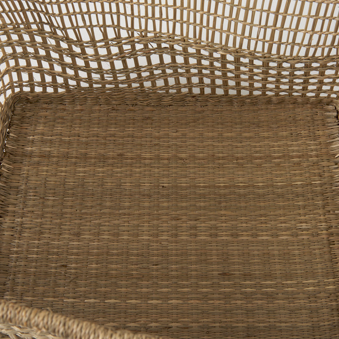 Bellisa 18.5L x 14.6W x 11.0H (Set of 2) Medium Brown Seagrass Rectangular Basket W/ Handles